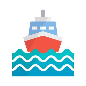 Modern ship and sea icon. Cruise ship and maritime transport. Vector.
