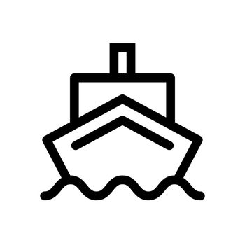 Sea and Ship Icon. Boat. Editable vector.