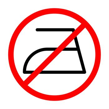 ПечатьIron ban sign. Ironing prohibition signs set. No ironing sign.