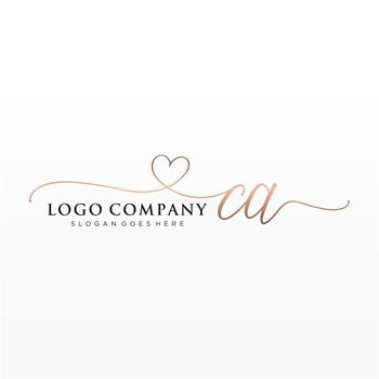 Initial CA beauty monogram and elegant logo design