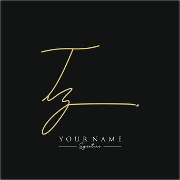 Letter TZ Signature Logo Template Vector