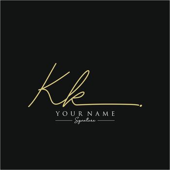 Letter KK Signature Logo Template Vector