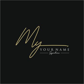 Letter MY Signature Logo Template Vector