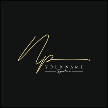 Letter NP Signature Logo Template Vector