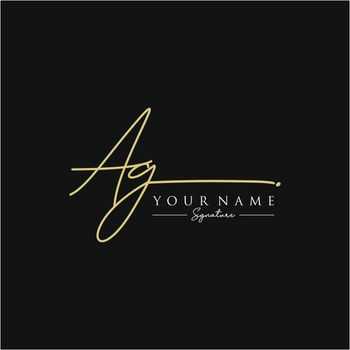 Letter AG Signature Logo Template Vector