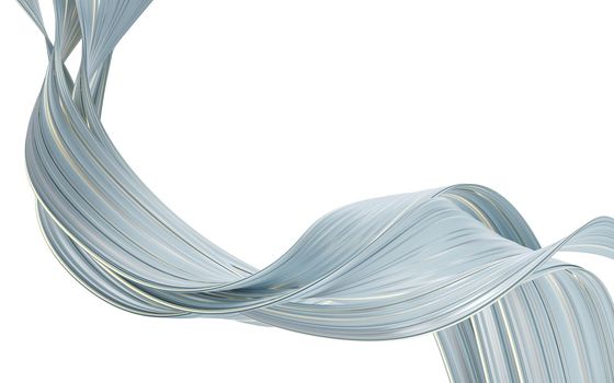 Abstract flowing curve lines, 3d rendering.