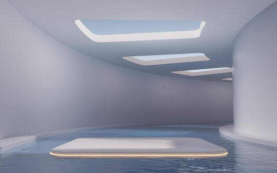 The room with empty stage inside, 3d rendering.