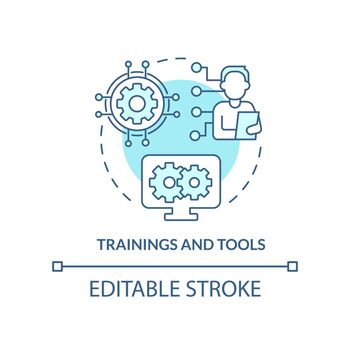 Training and tools turquoise concept icon
