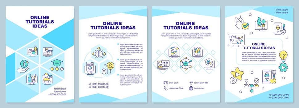 Online tutorials ideas turquoise brochure template