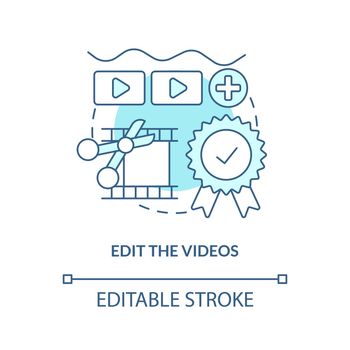 Edit videos turquoise concept icon