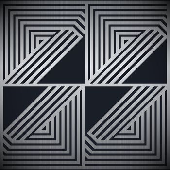 Geometric abstract background with silver and black color 