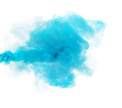 Azure blue plume of smoke