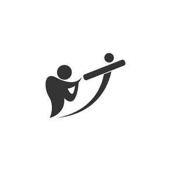 Cricket Sport icon logo design illustration template