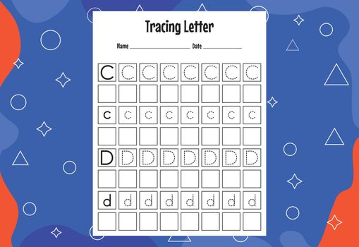 Tracing letters worksheet for kids, Alphabet letters tracing
