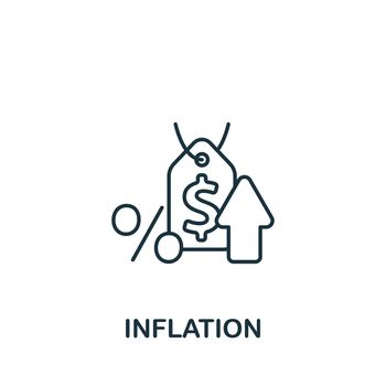 Inflation icon. Monochrome simple line Economic Crisis icon for templates, web design and infographics
