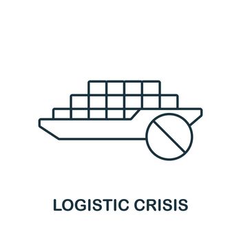 Logistic Crisis icon. Monochrome simple line Economic Crisis icon for templates, web design and infographics