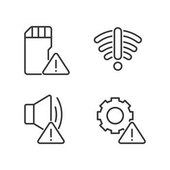 Hardware issues pixel perfect linear icons set