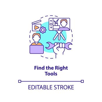 Find right tools concept icon