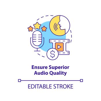 Ensure superior audio quality concept icon