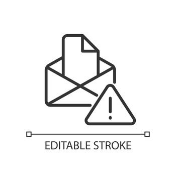 Email warning pixel perfect linear icon