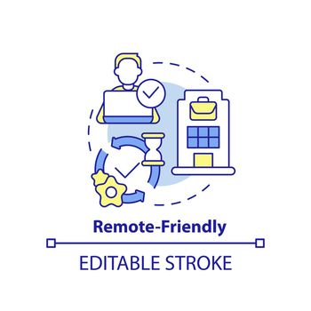 Remote friendly concept icon