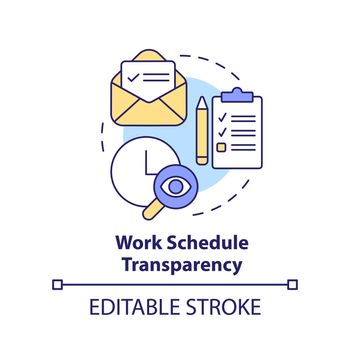 Work schedule transparency concept icon