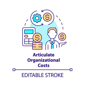 Articulate organizational costs concept icon