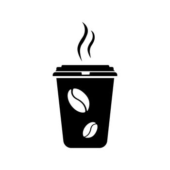 Icon disposable Cup of hot coffee. Simple vector illustration.