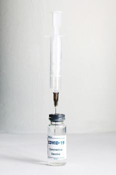 Vaccine vial dose flu shot drug needle syringe,