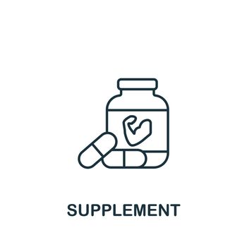 Supplement icon. Monochrome simple Fitness icon for templates, web design and infographics