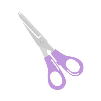 Stationery scissors, vector flat illustration on white background