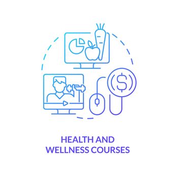 Health and wellness courses blue gradient concept icon