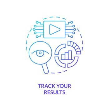 Track your results blue gradient concept icon