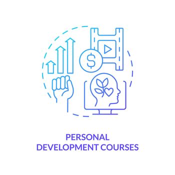 Personal development courses blue gradient concept icon