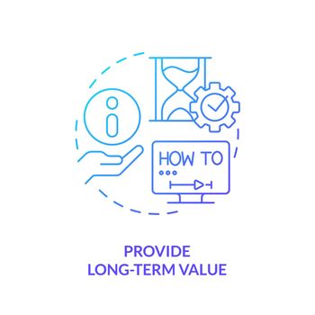 Provide long term value blue gradient concept icon