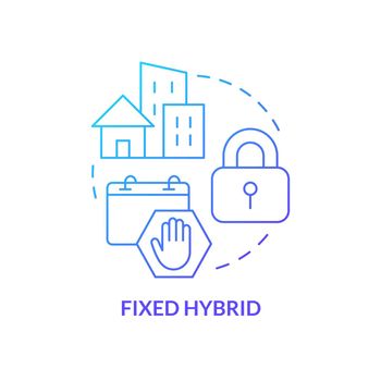 Fixed hybrid blue gradient concept icon