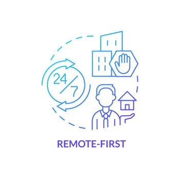 Remote first blue gradient concept icon