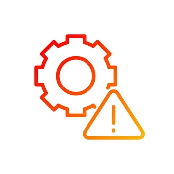 Technical warning pixel perfect gradient linear vector icon