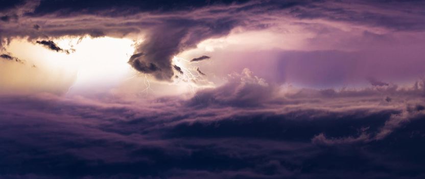 Thunderstorms are massive clouds with thunder and lightning discharges in the sky