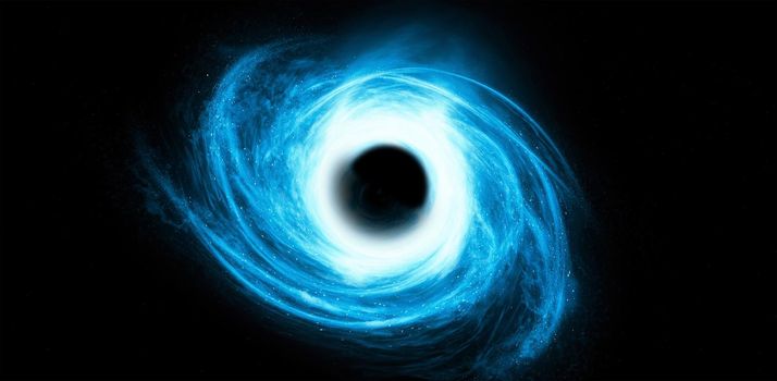 Image of open deep space. computer model black hole image
