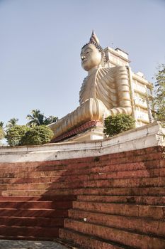 Buddha Statue in the Wewurukannala Vihara temple in Dickwella, Sri Lanka. The largest Buddha in Sri Lanka