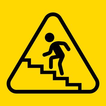 triangular icon man climb stairs.
