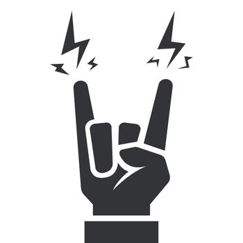 black icon hand gesture at rock concert.