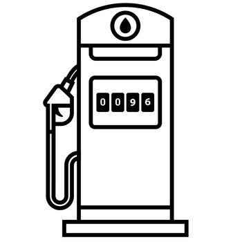 black linear icon gas station for cars. refuel transport.