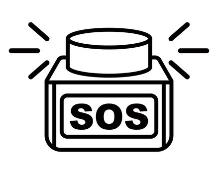 line icon of sos button to call for help.