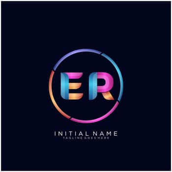 ER Letter logo icon design template elements
