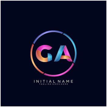 GA Letter logo icon design template elements