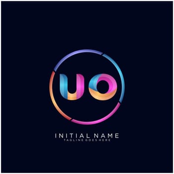 UO U Letter logo icon design template elements