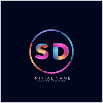 SD Letter logo icon design template elements