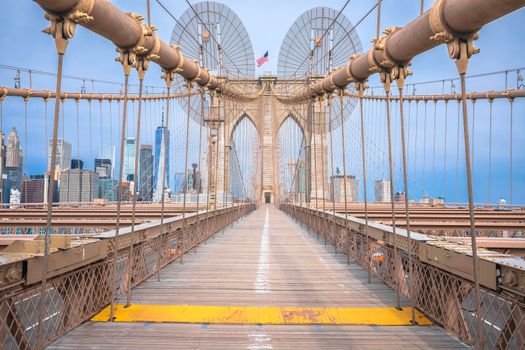 Brooklyn bridge in New York City architecture view